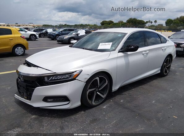 1HGCV1F33KA082181 2019 HONDA ACCORD White Front left