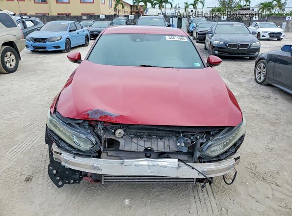 1HGCV1F34JA192963 2018 HONDA ACCORD Красный Вид спереди