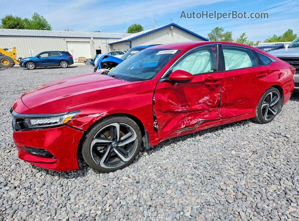 1HGCV1F34JA217912 2018 HONDA ACCORD Burgundy Առջևի ձախ երեք քառորդ տեսարան