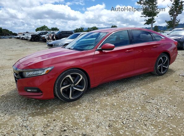 1HGCV1F34KA067754 2019 HONDA ACCORD Red Vista tres cuartos delantera izquierda