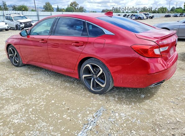 1HGCV1F34KA067754 2019 HONDA ACCORD Red Trasero izquierdo