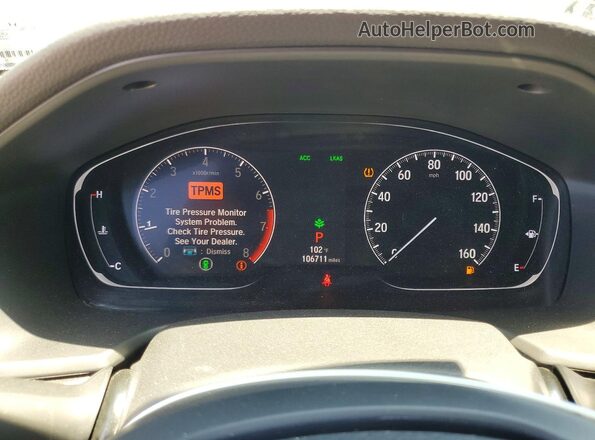 1HGCV1F34KA152769 2019 HONDA ACCORD Белый Вид щитка приборов