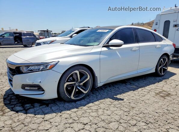 1HGCV1F34KA152769 2019 HONDA ACCORD Белый Передняя левая четверть