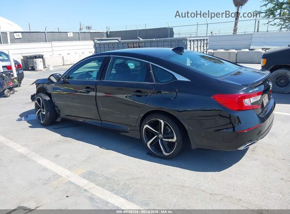 1HGCV1F34MA124909 2021 HONDA ACCORD Черный Задняя левая четверть