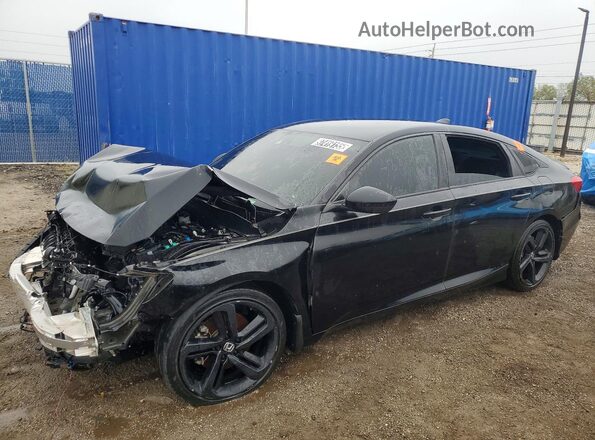 1HGCV1F34NA086745 2022 HONDA ACCORD Черный Передняя левая четверть