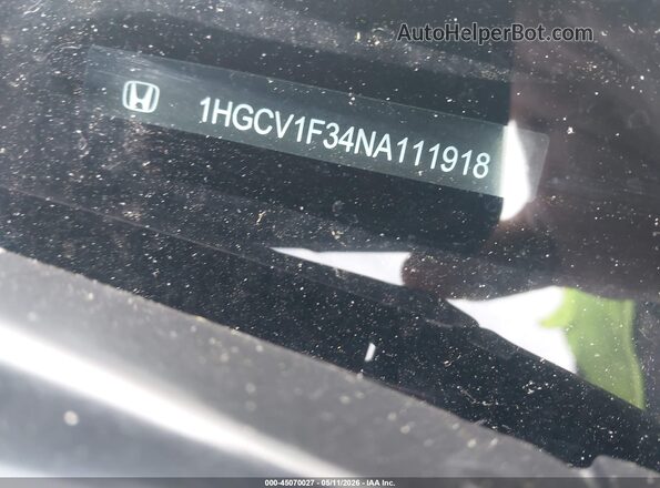 1HGCV1F34NA111918 2022 HONDA ACCORD Серебряный 