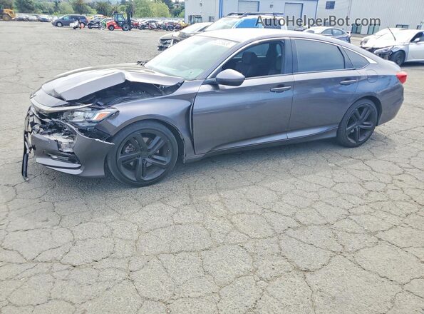 1HGCV1F35KA119120 2019 HONDA ACCORD Charcoal Vista tres cuartos delantera izquierda