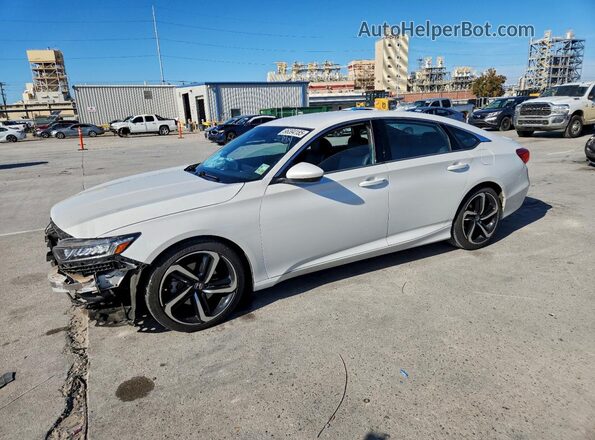 1HGCV1F35KA141389 2019 HONDA ACCORD White Առջևի ձախ երեք քառորդ տեսարան