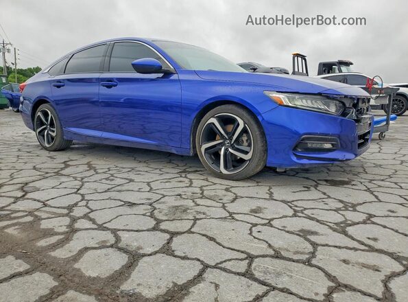 1HGCV1F36JA173640 2018 HONDA ACCORD Blue Przód prawy