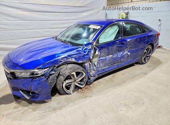 1HGCV1F36JA220147 2018 HONDA ACCORD Blue Front left