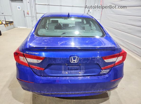 1HGCV1F36JA220147 2018 HONDA ACCORD Blue Rear view