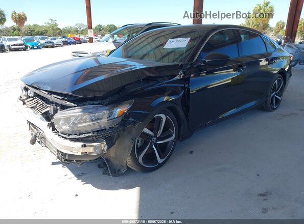 1HGCV1F36LA077462 2020 HONDA ACCORD Черный Передняя левая четверть