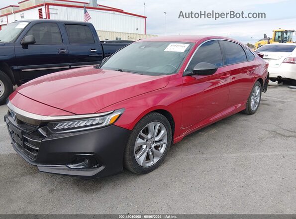 1HGCV1F36MA080492 2021 HONDA ACCORD Красный Передняя левая четверть