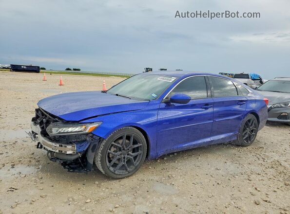 1HGCV1F37KA123556 2019 HONDA ACCORD Синий Передняя левая четверть