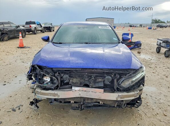 1HGCV1F37KA123556 2019 HONDA ACCORD Синий Вид спереди