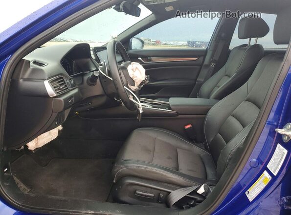 1HGCV1F37KA123556 2019 HONDA ACCORD Синий Вид салона спереди