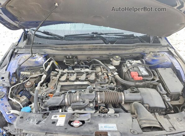 1HGCV1F37KA123556 2019 HONDA ACCORD Синий Вид задней части салона