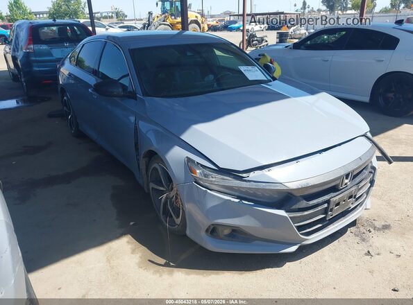 1HGCV1F37MA114004 2021 HONDA ACCORD Синий Передняя правая четверть