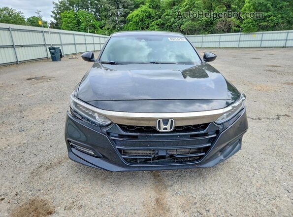 1HGCV1F38JA205147 2018 HONDA ACCORD Black Вид спереду