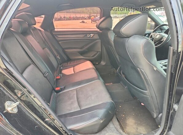 1HGCV1F38JA205147 2018 HONDA ACCORD Black Вид задніх сидінь