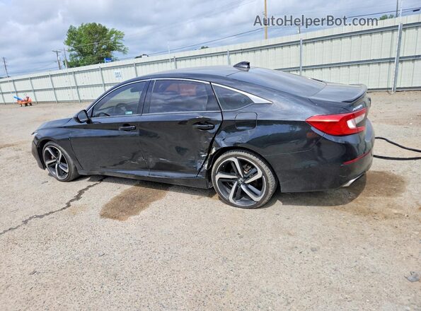 1HGCV1F38JA205147 2018 HONDA ACCORD Black Задня ліва чверть