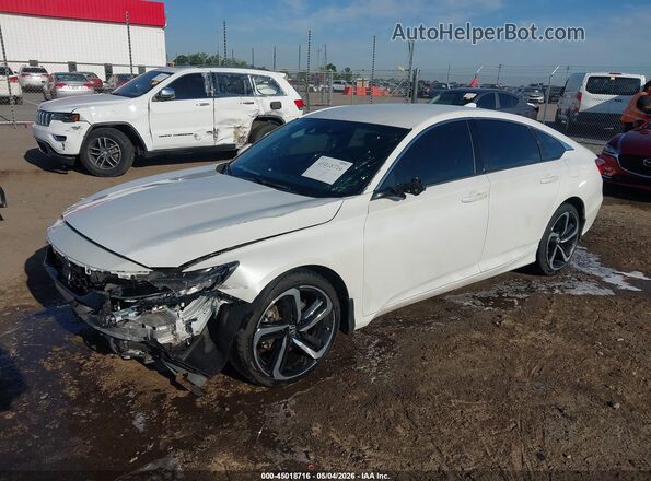 1HGCV1F38LA078919 2020 HONDA ACCORD Белый Передняя левая четверть