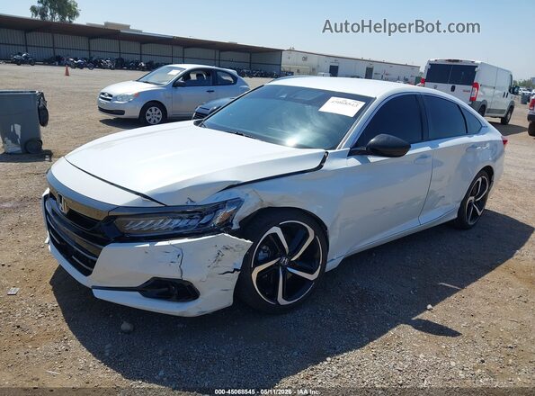 1HGCV1F38NA106589 2022 HONDA ACCORD Белый Передняя левая четверть