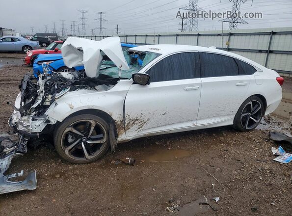 1HGCV1F39LA119896 2020 HONDA ACCORD White წინა მარცხენა ხედი სამი მეოთხედიდან