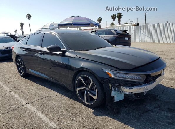 1HGCV1F39MA030170 2021 HONDA ACCORD Black Передня права чверть