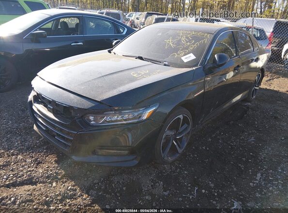 1HGCV1F3XJA029976 2018 HONDA ACCORD Черный Передняя левая четверть