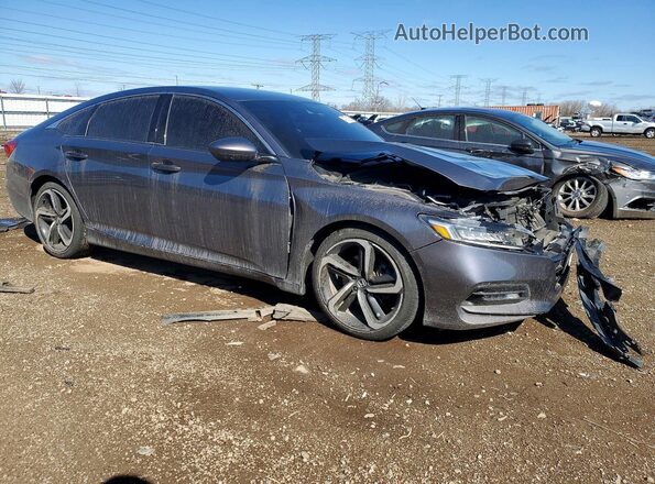 1HGCV1F3XKA161055 2019 HONDA ACCORD Серый Передняя правая четверть