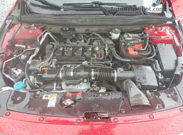 1HGCV1F3XMA080642 2021 HONDA ACCORD Красный Вид задней части салона