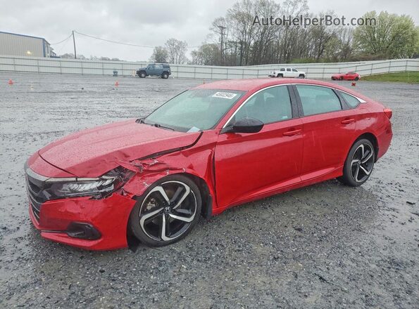 1HGCV1F3XMA080642 2021 HONDA ACCORD Красный Передняя левая четверть