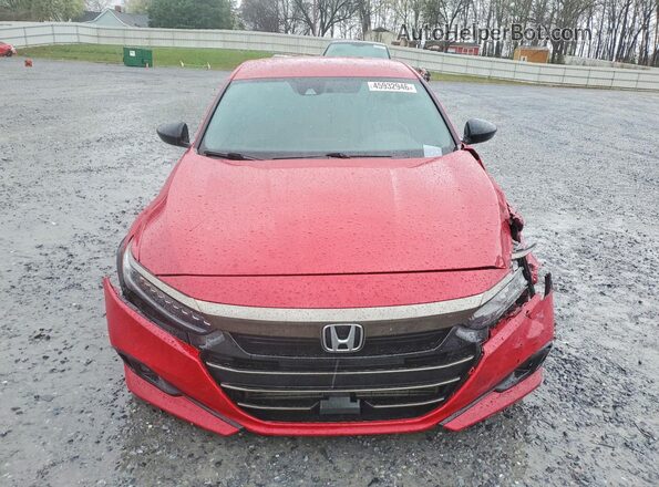 1HGCV1F3XMA080642 2021 HONDA ACCORD Красный Вид спереди