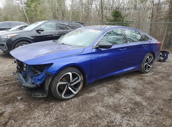 1HGCV1F3XMA800246 2021 HONDA ACCORD Синий Передняя левая четверть
