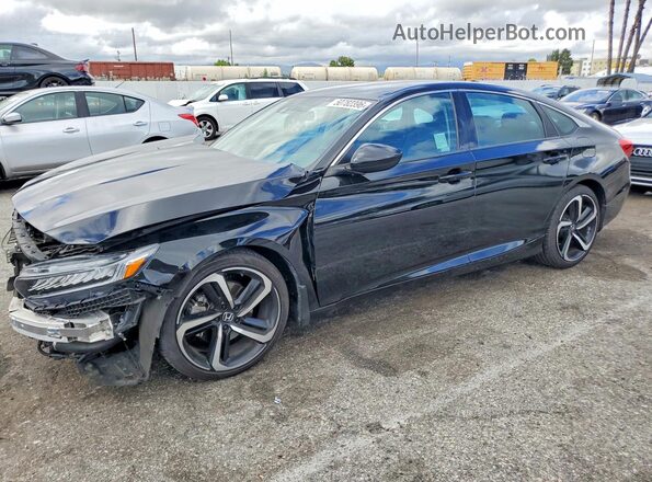 1HGCV1F40NA000081 2022 HONDA ACCORD Black Front left