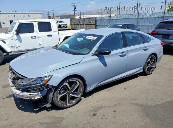 1HGCV1F43MA024938 2021 HONDA ACCORD Gray Передня ліва чверть