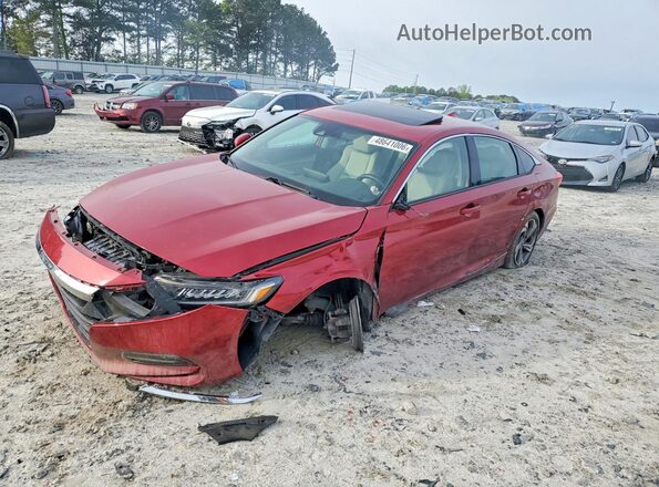 1HGCV1F45JA056768 2018 HONDA ACCORD Red Vista tres cuartos delantera izquierda