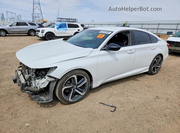 1HGCV1F45MA033673 2021 HONDA ACCORD Белый Передняя левая четверть