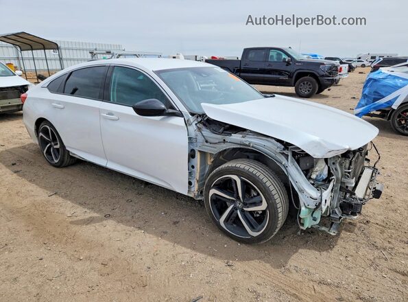 1HGCV1F45MA033673 2021 HONDA ACCORD Белый Передняя правая четверть