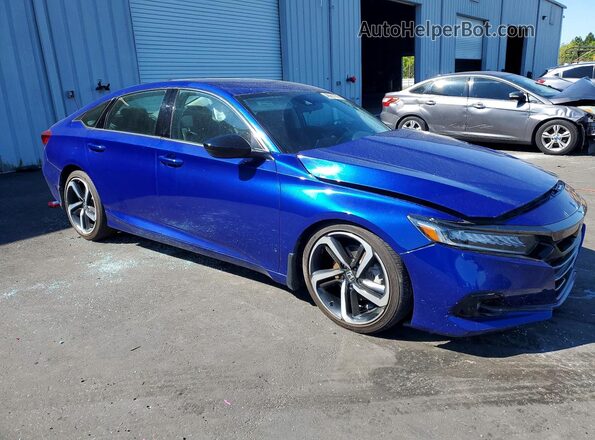 1HGCV1F45MA072005 2021 HONDA ACCORD Blue Front right