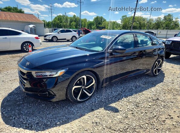 1HGCV1F48NA027772 2022 HONDA ACCORD Black Vista tres cuartos delantera izquierda