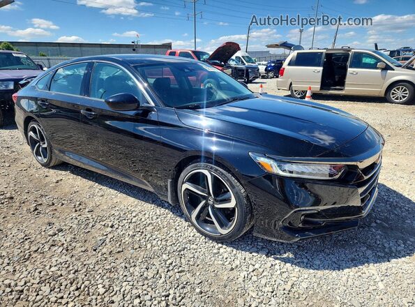 1HGCV1F48NA027772 2022 HONDA ACCORD Black Delantero derecho