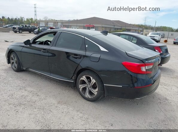 1HGCV1F49JA257816 2018 HONDA ACCORD Черный Задняя левая четверть