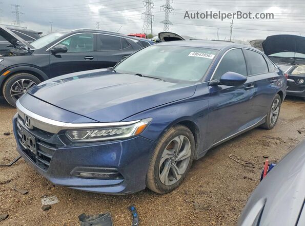 1HGCV1F49KA011124 2019 HONDA ACCORD Blue Առջևի ձախ երեք քառորդ տեսարան