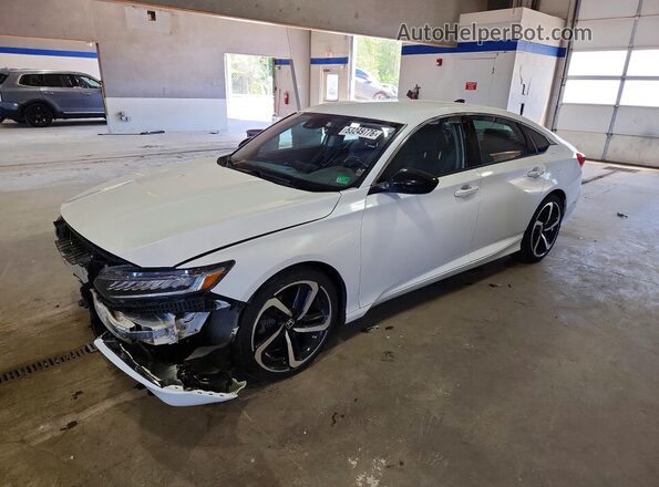 1HGCV1F4XMA069536 2021 HONDA ACCORD White წინა მარცხენა ხედი სამი მეოთხედიდან