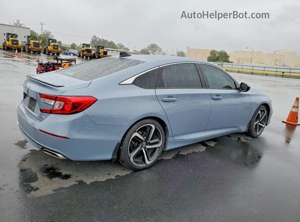 1HGCV1F4XMA114698 2021 HONDA ACCORD Синий Задняя правая четверть