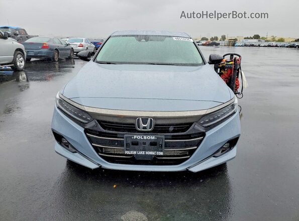 1HGCV1F4XMA114698 2021 HONDA ACCORD Синий Вид спереди