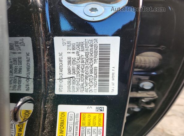 1HGCV1F52JA031819 2018 HONDA ACCORD Черный Вид подкапотного пространства