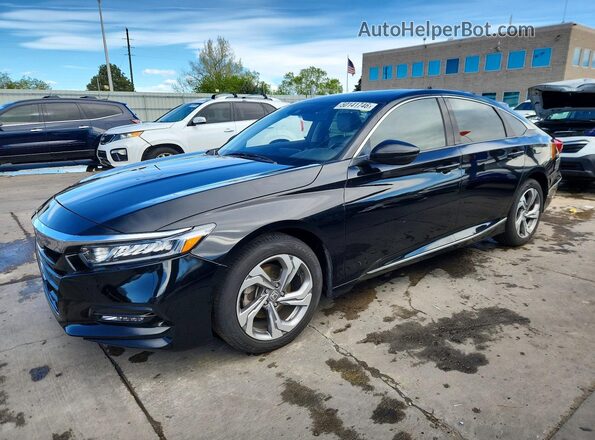 1HGCV1F52JA031819 2018 HONDA ACCORD Черный Передняя левая четверть